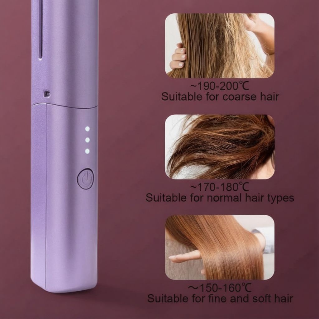 Comby Portable Cordless Ceramic Hair Straightener Comb