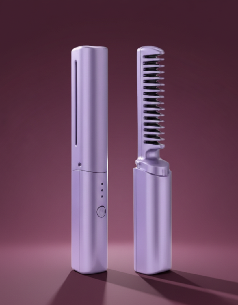 Comby Portable Cordless Ceramic Hair Straightener Comb